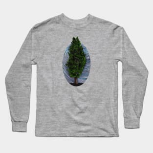 Cedar Tree in morning fog Long Sleeve T-Shirt